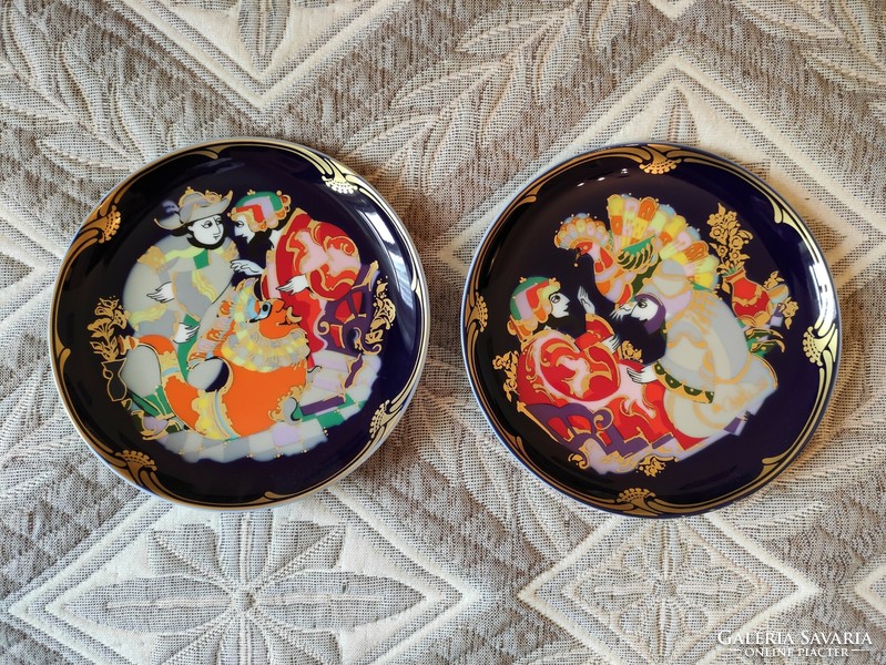 Björn winblad designed rosenthal indian wizard significant porcelain plate pair