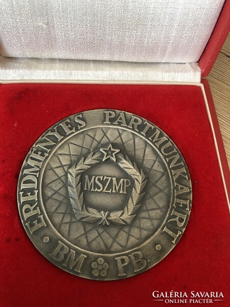 MSZMP plaques for successful party work in a box.
