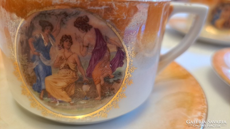 Mythological scene drasche tea cup + saucer
