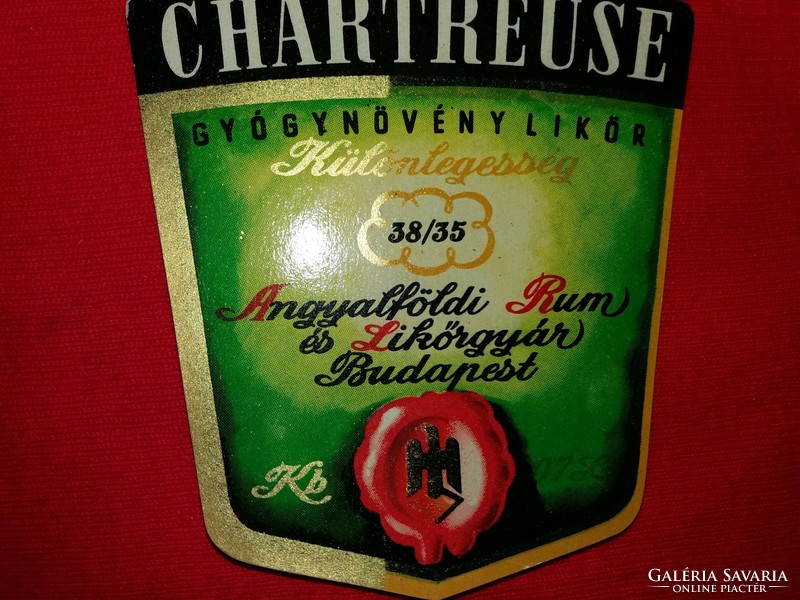 Antique - Angyalföld liqueur factory - herbal liqueur label - extremely rare, condition according to the pictures