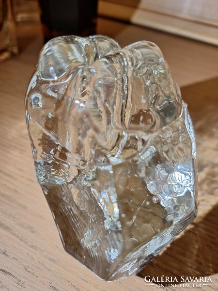 Skandináv jégüveg  gyertyatartó