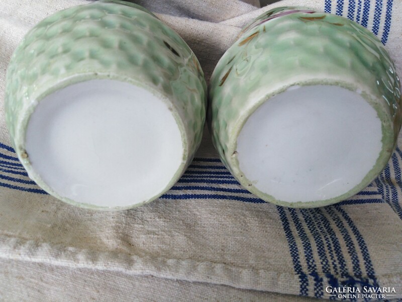 Porcelán hasas bögre - eozin jellegű mázas / antik - 2 db.