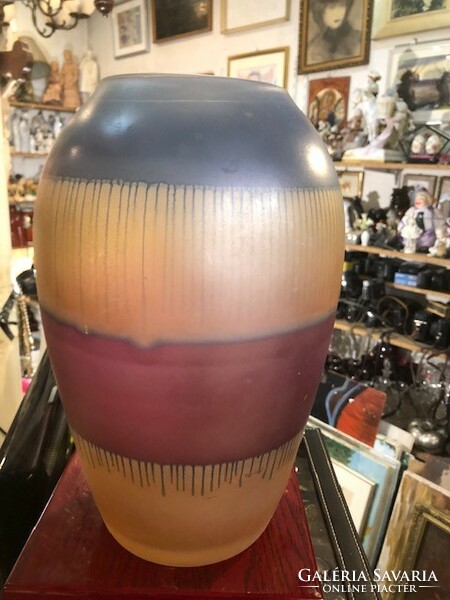 Glass vase, art deco, 36 cm high beauty.