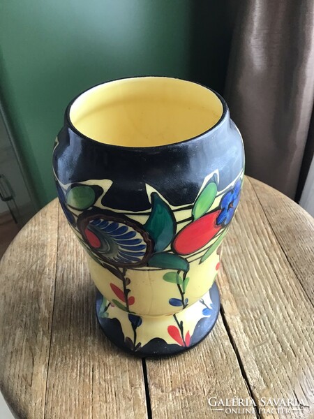 Old Czech art deco ditmar urbach hand painted glazed ceramic vase