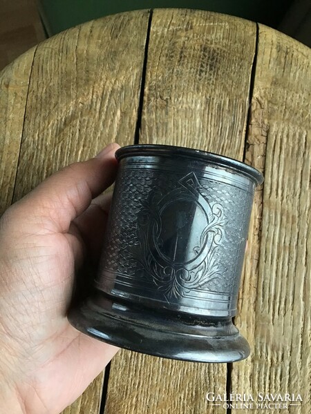Old silver-plated metal holder, stationery holder?