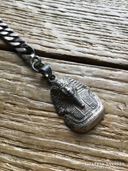 Old silver Egyptian key ring