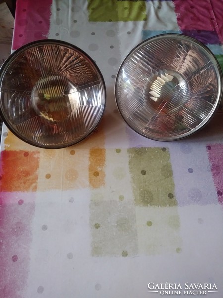 Czechoslovak pal headlight pair, for vintage cars, without bulb