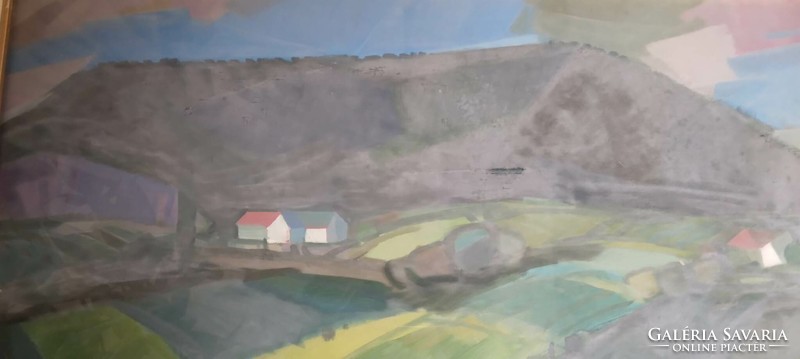 An oil landscape by Lajos Luzsicza (1920-2005), Münkacsy prize-winning painter