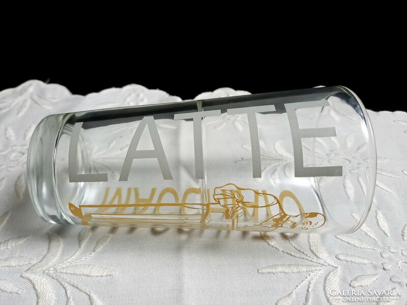 4 db ritka Latte Macchiato üveg pohár