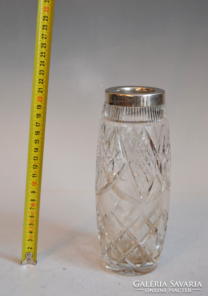 Crystal vase with silver neck (ü14)