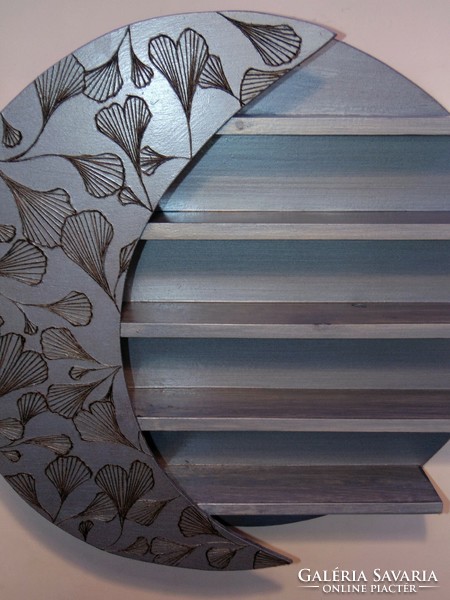 Self-made leaf pattern moon shelf gray (to order)