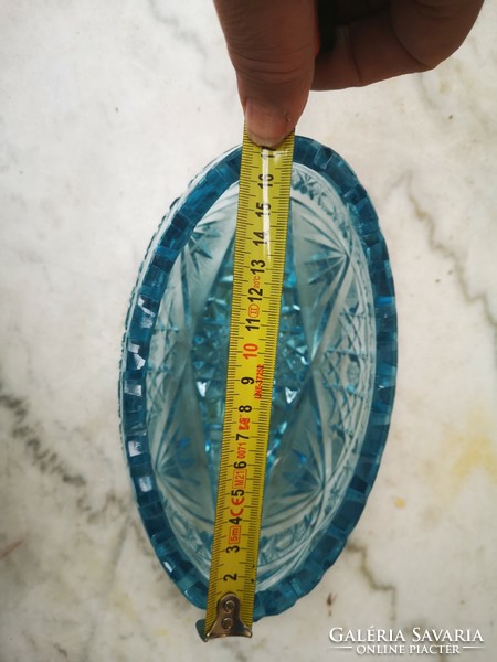 Polished crystal glass for a beautiful colorful blue table