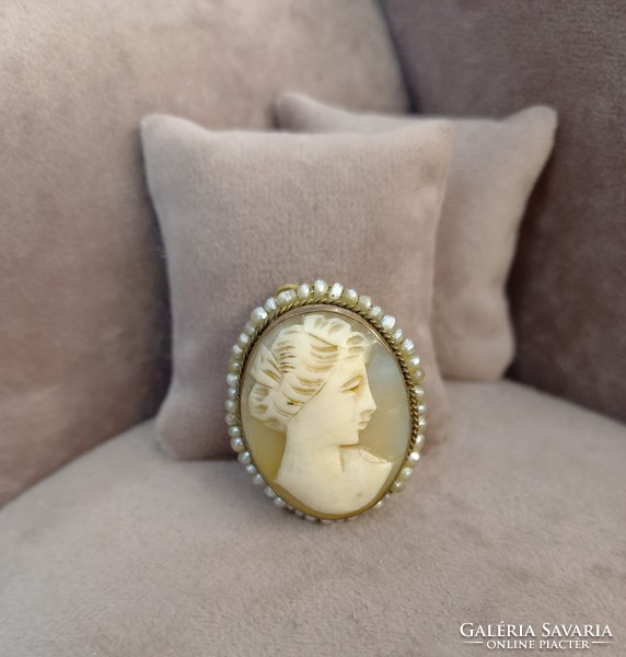 Antique cameo brooch and pendant