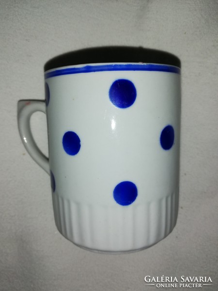 Zsolnay mug with blue polka dot skirt