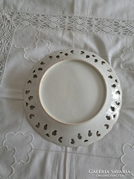 Antik Német, Germany  Áttört szélű, Puttós/Angyalos tányér. 23 cm.