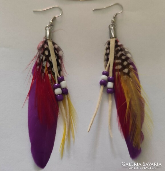 Bohemian Indian style feather earrings
