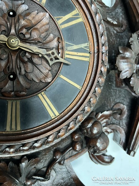 Antique Neo-Renaissance library clock with Viennese Biedermeier unique structure