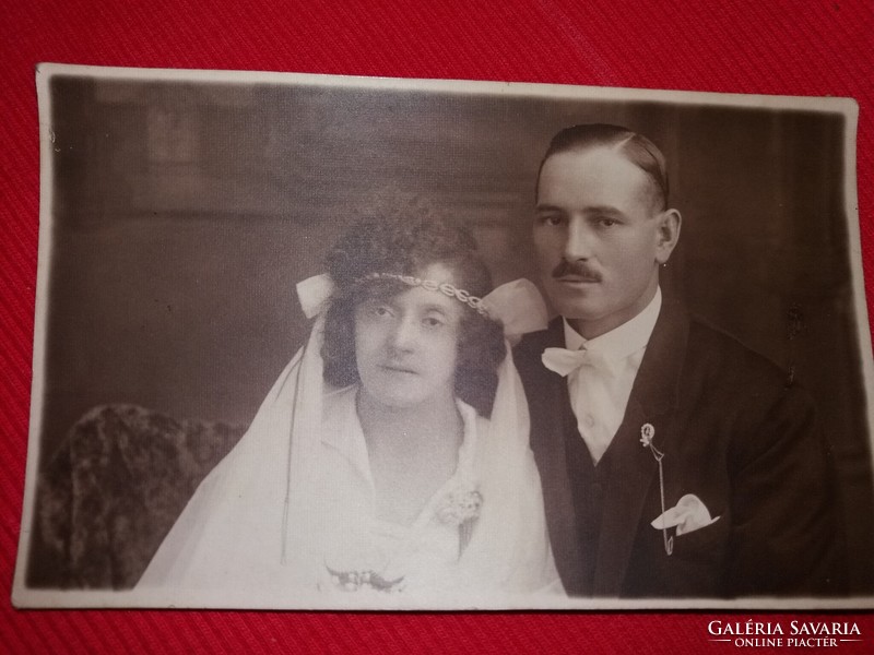 1928. Esküvői kép fotó KÉPESLAP emlék fekete -fehér a képek szerint