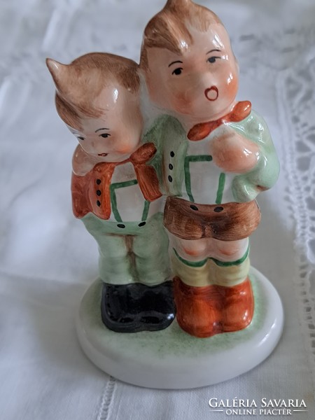 Old beautiful porcelain girl and boy