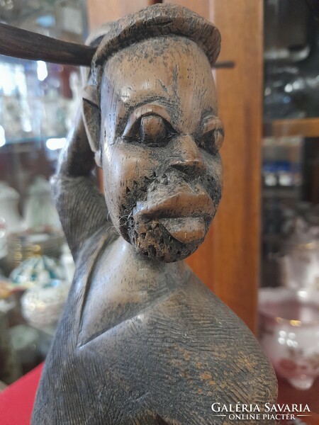 Australian spear aboriginal wooden carving figure. 40 Cm.