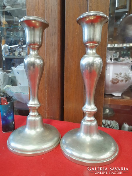Berdorf alpaca, pair of alpaca candle holders. 21.5 Cm.