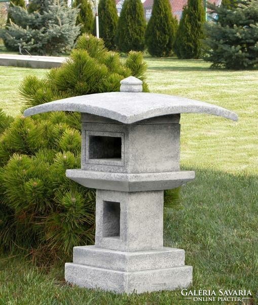 Extra Minimál Ritka Nagy 80cm kertépítő Kő lámpa  kerti tó pagoda műkő szobor