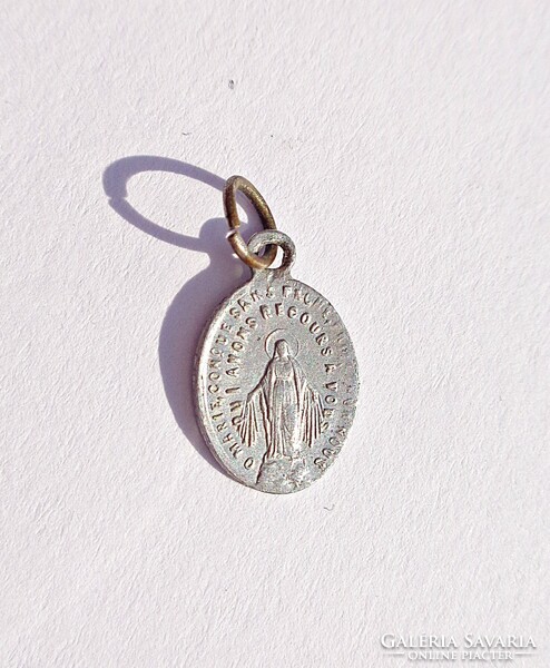 Old, small oval Our Lady of Grace pendant