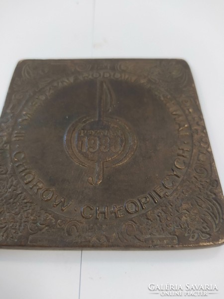 Antique bronze plaque