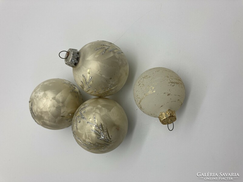 Old Christmas tree decoration, glass spheres, with a shiny star