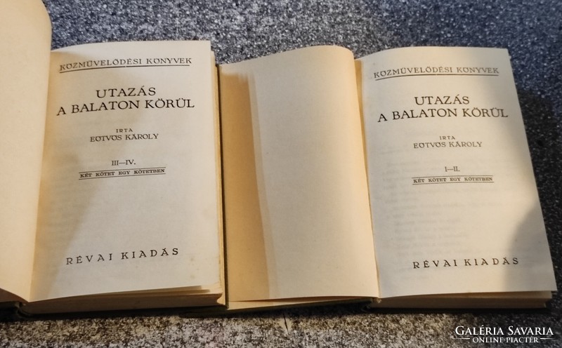 Eötvös Károly: Utazás a Balaton körül. I-IV. kötet. két kötetben - RITKA kiadás !!
