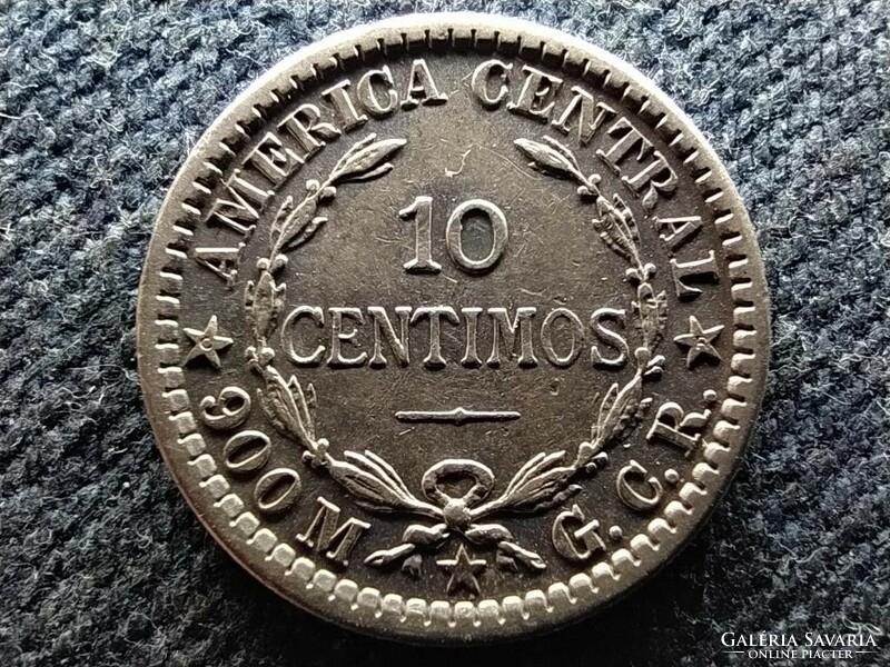 Costa Rica First Republic of Costa Rica - (1848-1948) .900 Silver 10 centimo 1905 (id73099)
