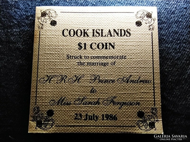 Cook-szigetek Királyi esküvő .925 ezüst 1 Dollár 1986 PP CSAK 2500 DB! (id62326)