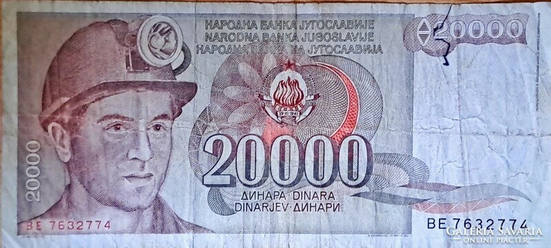 20000 Jugoszláv dínár