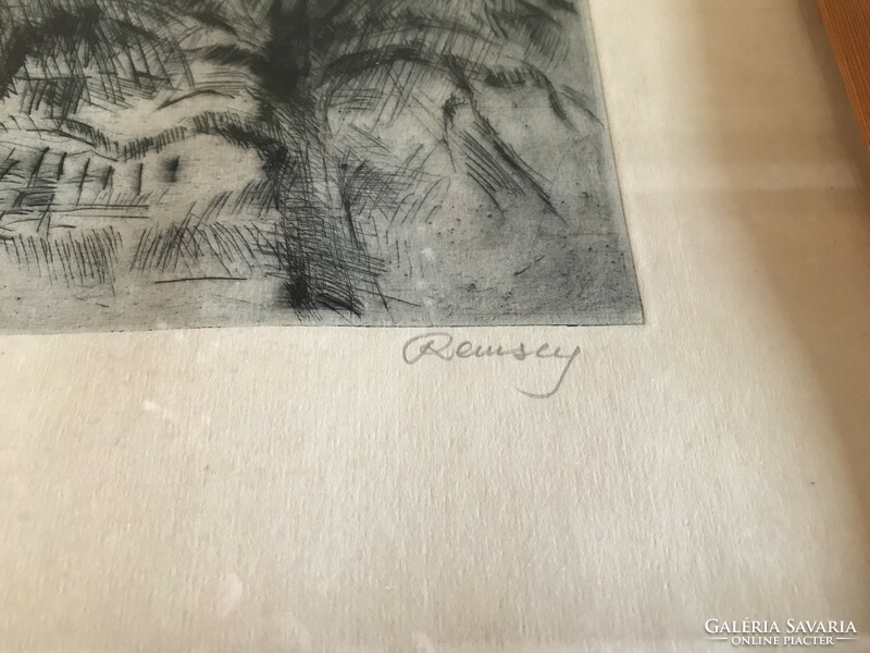 Jenő Remsey etching