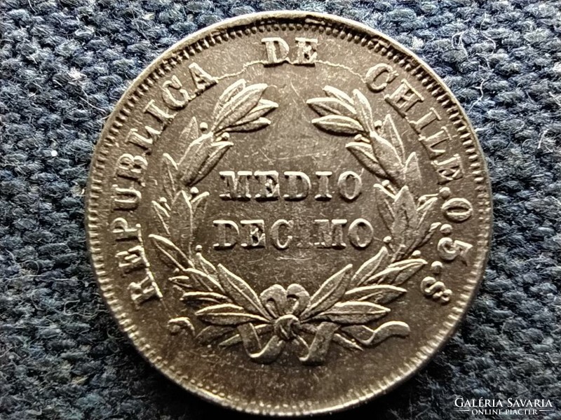 Chile Köztársaság (1818-) .500 ezüst 1/2 decimo 1893 So (id68706)