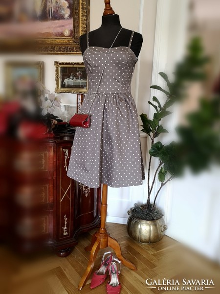 H&m size 36 vintage polka dot dress, loose skirt, strappy top