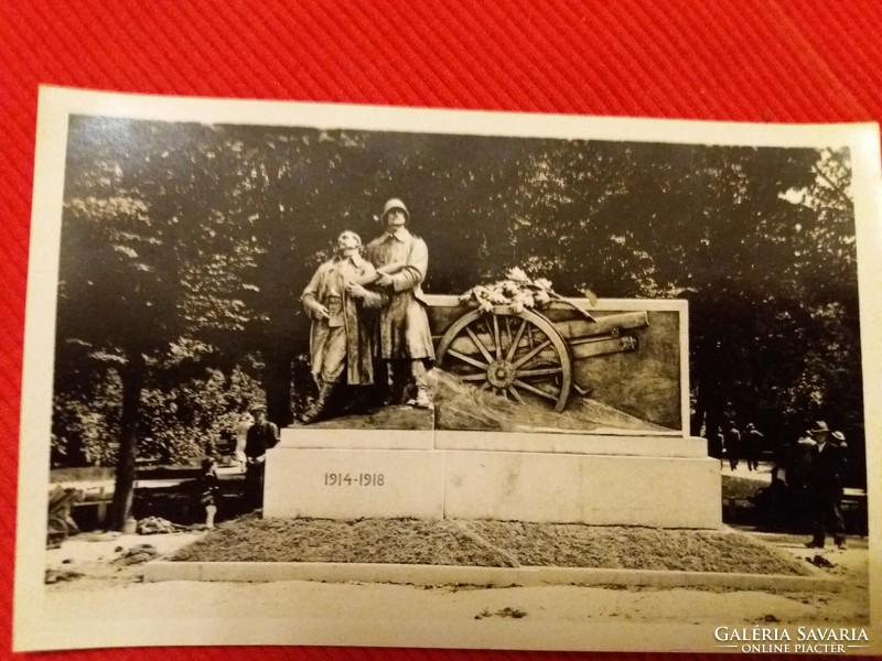 Antique Sopron postcard gunner memorial Gruber photo black and white in good condition according to the pictures
