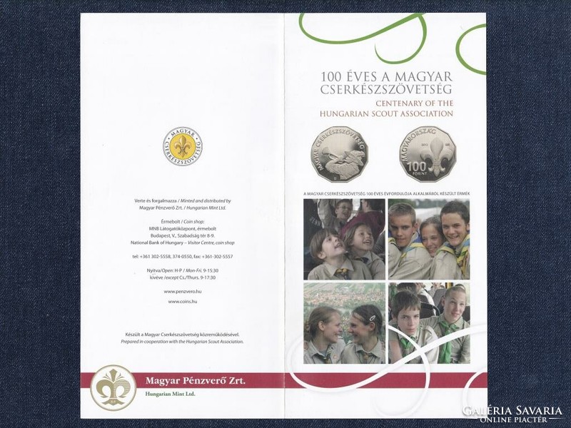100th Anniversary of the Foundation of the Hungarian Scout Association 100 HUF 2012 prospectus (id77865)