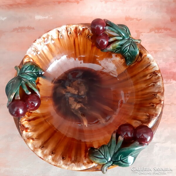 Austrian ceramic bowl, st peter graz with 3d decoration. Rarity!
