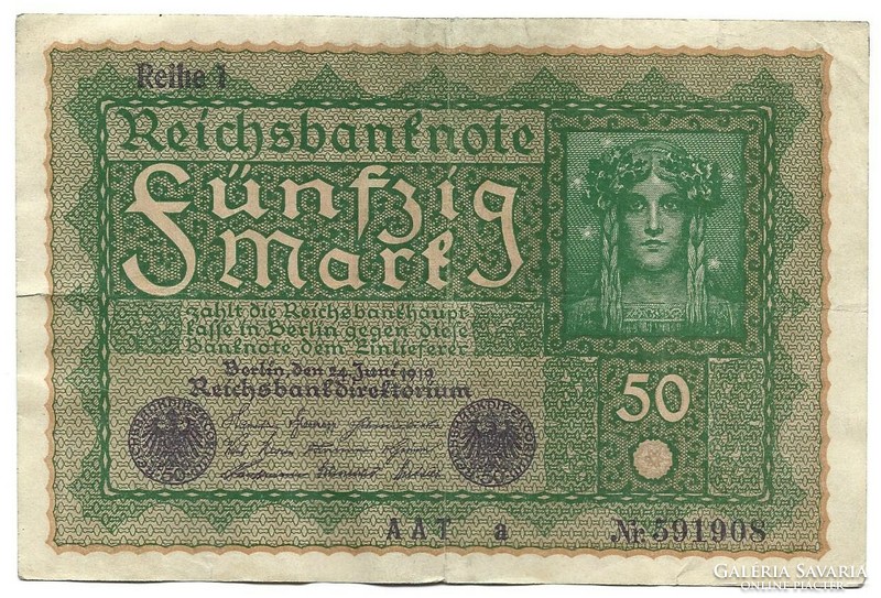 50 Mark 1919 reihe 1. Germany 3.