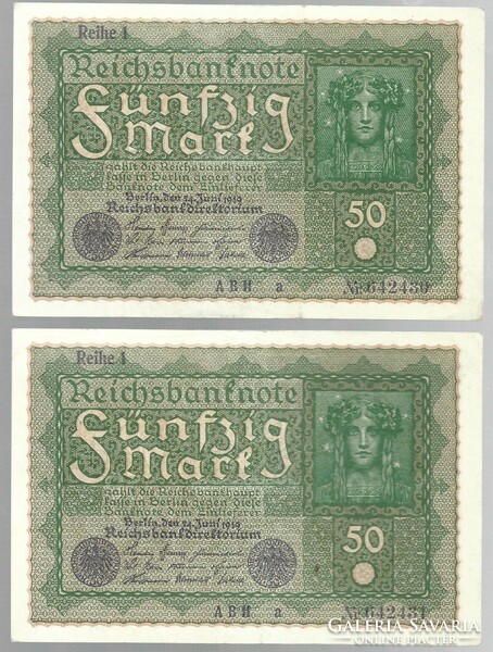 2 X 50 stamps 1919 reihe 1. Germany serial number tracker