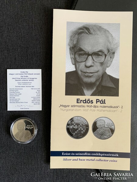 Erdős Pál 7500 Ft 2023 ezüst, certivel, prospektussal