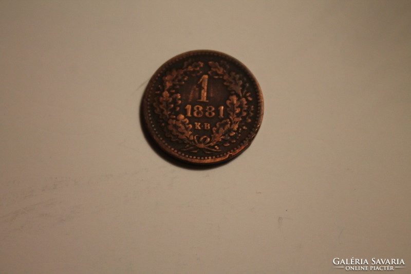 1881 1 Krajcár (kreuzer) xf copper coin