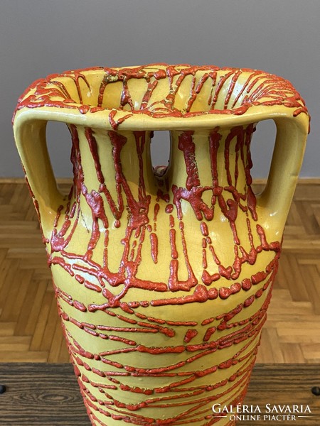 Csizmadia Margit Pesthidegkúti retro ceramic floor vase 51 cm