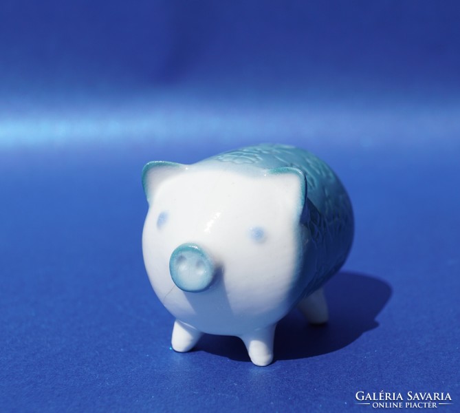 Defective aquincum aquazur painted lucky pig piglet porcelain figure