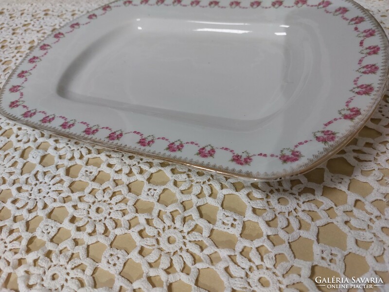 Beautiful rose pattern, gold edge, huge porcelain centerpiece, offering bowl