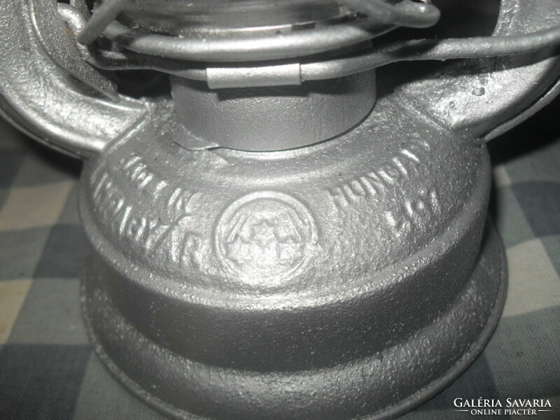 Antik viharlámpa, petróleumlámpa, magyar,18 cm