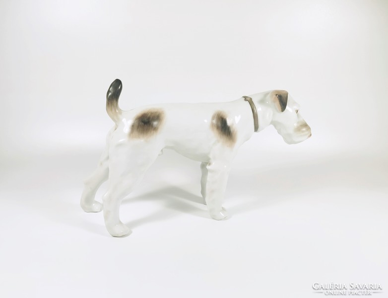 Herend, fox terrier dog hand-painted porcelain figure, perfect! (P068)