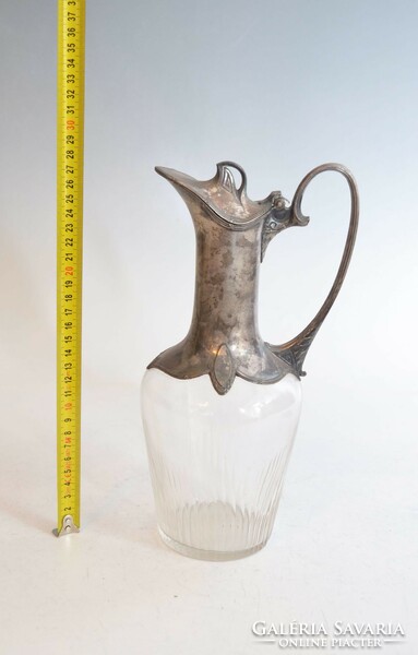 Art Nouveau silver-plated pewter decanter