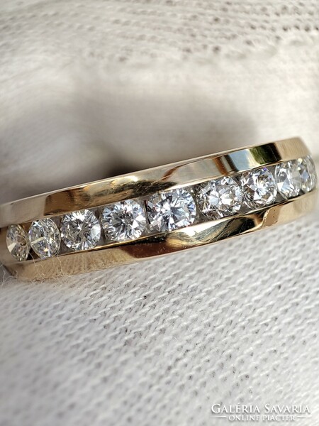 14K arany jegygyűrű Arany gyűrű gyémántokkal Half Eternity